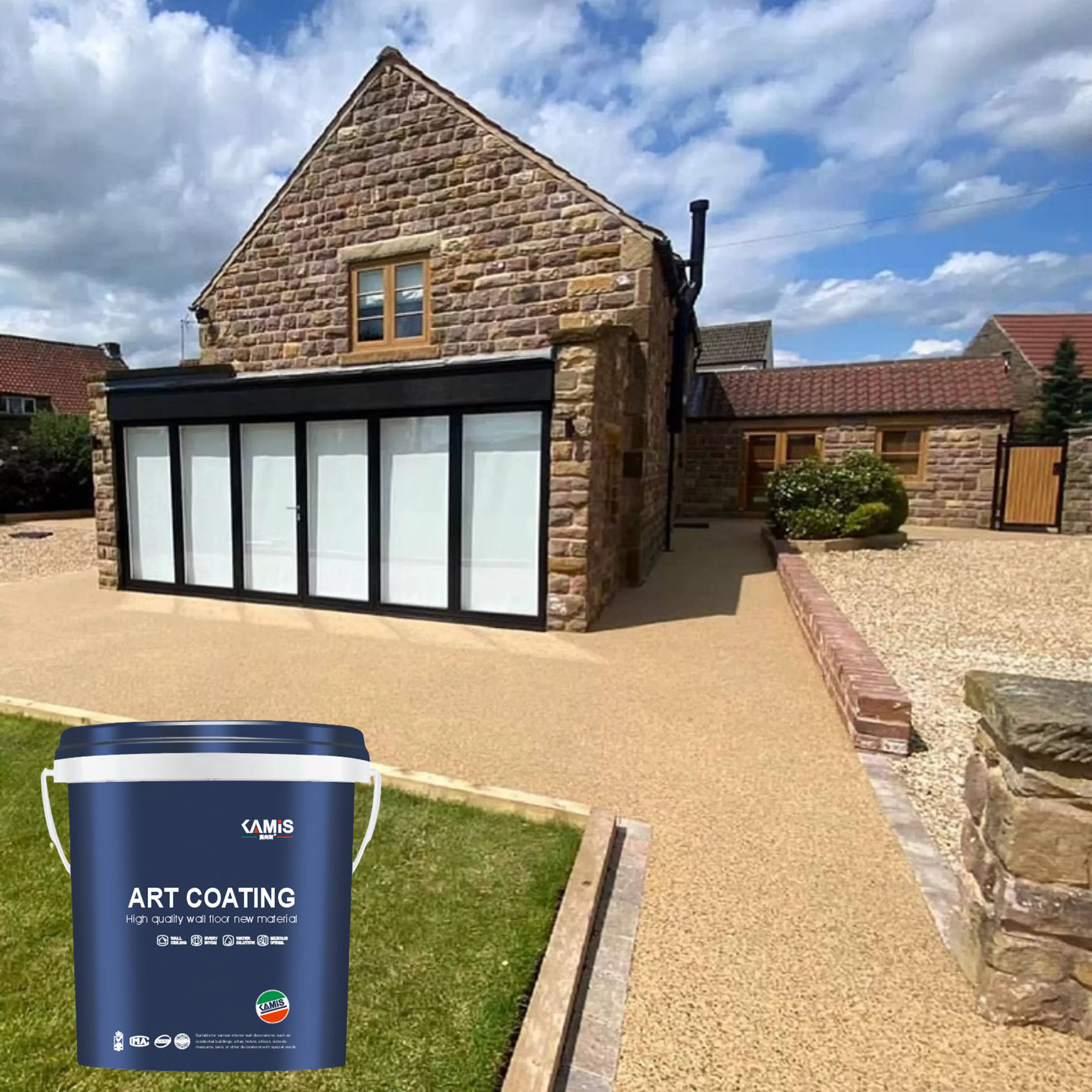 Washed Stone Aggregate for Wall Floor Coating Porcelain Stone Exhibition Hall Shops Ground Applications